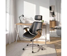 Mebel Elite Biuro kėdė FABIAN su TILT mechanizmu, auksinio ąžuolo ir juodos spalvos