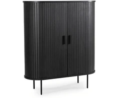 Mebel Elite Dviejų durų komoda su stumdomomis durimis, 100 cm, juoda