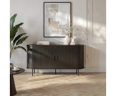 Mebel Elite Dviejų durų komoda su stumdomomis durelėmis, 140 cm, juoda