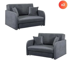 Mebel Elite Dvivietis miegamasis fotelis VERO 2, 2 vnt., pilkas