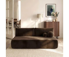 Mebel Elite Išskleidžiama sofa ARVETO, 207 cm, ruda, veliūrinė