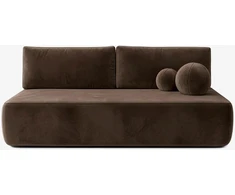 Mebel Elite Išskleidžiama sofa ARVETO, 207 cm, ruda, veliūrinė