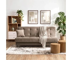 Mebel Elite Išskleidžiama sofa-lova LIMA, 186 cm, smėlio spalvos