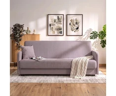 Mebel Elite Išskleidžiama sofa-lova PORTO, 198 × 86 cm, smėlio spalvos