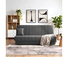 Mebel Elite Išskleidžiama sofa-lova SIGMA, 191 cm, pilka