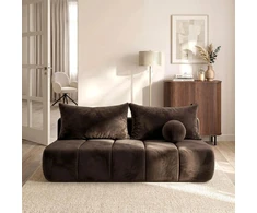 Mebel Elite Išskleidžiama sofa SARIA, 207 cm, ruda, veliūrinė