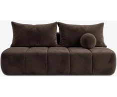 Mebel Elite Išskleidžiama sofa SARIA, 207 cm, ruda, veliūrinė