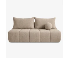 Mebel Elite Išskleidžiama sofa SARIA, 207 × 86 cm, kreminė, šenilinė