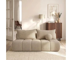 Mebel Elite Išskleidžiama sofa SARIA, 207 × 86 cm, kreminė, šenilinė