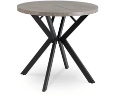Mebel Elite Išskleidžiamas apvalus stalas, 80–160 cm, betono ir juodos spalvos