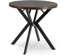 Mebel Elite Išskleidžiamas apvalus stalas, Ø 80 cm, išskleisto ilgis 160 cm, riešuto ir juodos spalvos