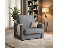 Mebel Elite Išskleidžiamas fotelis-lova MILAN 1, 197 × 97 cm, pilkas