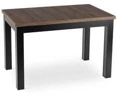 Mebel Elite Išskleidžiamas stalas, 120–160 cm, riešuto ir juodos spalvos