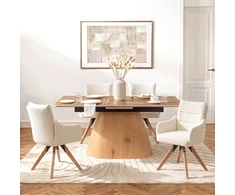 Mebel Elite Išskleidžiamasis stalas su keraminiu stalviršiu, 160–200 × 90 cm