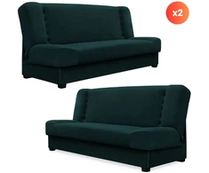 Sofa Mebel Elite Išskleidžiamų sofų-lovų komplektas PIANO, 2 vnt., žalias