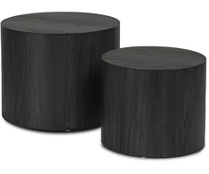 Mebel Elite Kavos staliukų komplektas LEILA, Ø 38 ir 48 cm, juodas