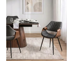 Mebel Elite Kėdė DAKOTA, pilka, riešutmedžio spalvos, 59 × 50 × 86 cm