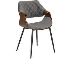 Mebel Elite Kėdė DAKOTA, pilka, riešutmedžio spalvos, 59 × 50 × 86 cm