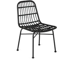 Mebel Elite Kėdė iš sintetinio ratano, 49 × 57 × 89 cm, juoda