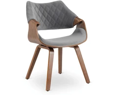 Fotelis Mebel Elite Kėdė LUISE su porankiais, 60,5 × 55 × 87 cm, pilka / riešuto spalvos