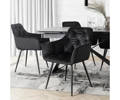 Mebel Elite Kėdė MODESTO, juoda, veliūrinio audinio