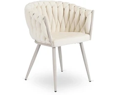 Fotelis Mebel Elite Kėdė su porankiais, 44 × 43 × 49 cm, kreminė