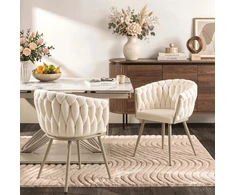 Fotelis Mebel Elite Kėdė su porankiais, 44 × 43 × 49 cm, kreminė