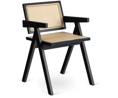 Mebel Elite Kėdė su porankiais, ažūrinė, juoda ir smėlio spalvos