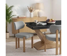 Mebel Elite Kėdė su porankiais GRENADA, 50 × 52 × 80 cm, pilka / ąžuolo spalvos