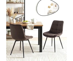 Mebel Elite Kėdė su veliūro apmušalu, 51,5 × 55 × 85 cm, ruda