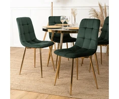 Fotelis Mebel Elite Kėdė YORK, aksominė, žalia, 43 × 52 × 90,5 cm
