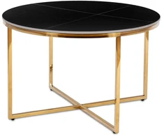 Mebel Elite Keraminis apvalus staliukas MARINE, juodo matinio marmuro ir aukso spalvos