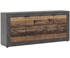 Mebel Elite Komoda, 180 cm, tamsaus ąžuolo ir juoda