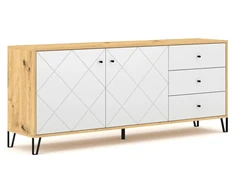 Mebel Elite Komoda, 183 cm, „Artisan“ ąžuolo ir balta