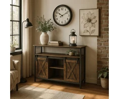 Mebel Elite Komoda ARLO su 3 lentynomis, 100 × 30 × 81 cm, rustikinio ąžuolo / juoda