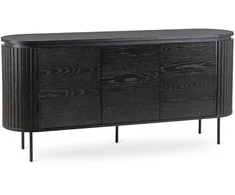 Mebel Elite Komoda BECK, 3 durelių, 160 cm, juoda