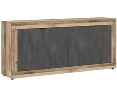 Mebel Elite Komoda BLAGO, 180 cm, juodos ir neapdoroto ąžuolo spalvų