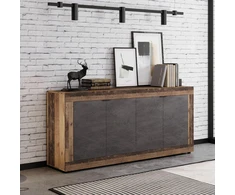 Mebel Elite Komoda BLAGO, 180 cm, tamsaus ąžuolo ir grafito spalvos