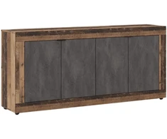Mebel Elite Komoda BLAGO, 180 cm, tamsaus ąžuolo ir grafito spalvos