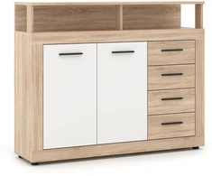 Mebel Elite Komoda BLAGO MIDI A, 119,5 cm, sonomos ąžuolo ir balta