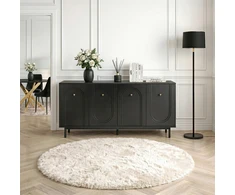 Mebel Elite Komoda MARLEN, 155 × 39 × 83 cm, žalia ir juoda