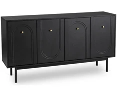Mebel Elite Komoda MARLEN, 155 × 39 × 83 cm, žalia ir juoda