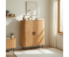 Mebel Elite Komoda su dvejomis stumdomosiomis durimis, 100 × 40 × 118 cm, ąžuolo spalvos