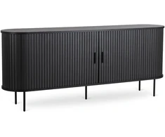 Mebel Elite Komoda TRISH, 2 stumdomos durelės, 180 cm, ąžuolo ir juodos spalvos
