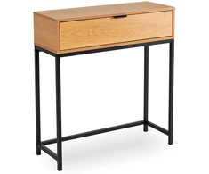 Mebel Elite Kosmetinis staliukas PETRA, 75 × 28 × 81 cm, ąžuolo ir juodos spalvos