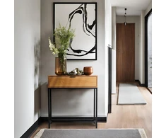 Mebel Elite Kosmetinis staliukas PETRA, 75 × 28 × 81 cm, ąžuolo ir juodos spalvos