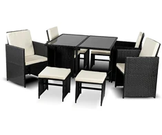 Mebel Elite Lauko baldų komplektas BONITO, juodas ir kreminis