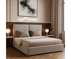 Mebel Elite Lova su patalynės dėže, 140 × 200 cm, pilka