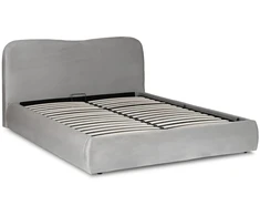 Mebel Elite Lova su patalynės dėže, velūrinė, 140 × 200 cm, pilka