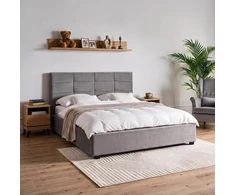 Mebel Elite Lova TINGA su patalynės dėže, 160 × 200 cm, tamsiai pilka
